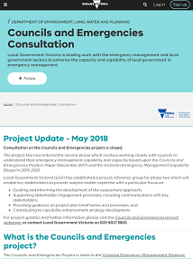 Councils and Emergencies Project consultation documents